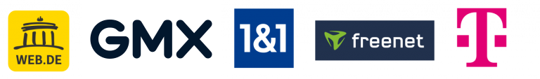 WEB.DE, GMX, 1&1, freenet Mail und Telekom Mail